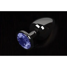 Пикантные штучки, Маленькая графитовая анальная пробка с кристаллом - 6x2.5 см, синий: Для кого Унисекс