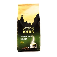 Кофе Віденська кава Львівська Міцна в зернах 1 кг (4820000371100): Вид напитка кофе в зернах