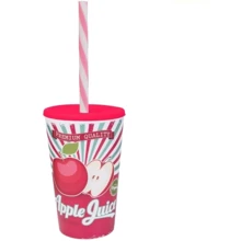 Склянка HEREVIN Apple Juice з трубочкою 0.65 л (161948-026): Тип Стакан с трубочкой и крышкой