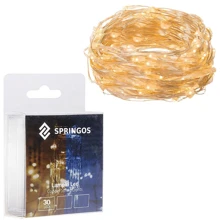 Гірлянда на батарейках Springos 2.9 м 30 LED CL0121 Warm White: Виробник Springos