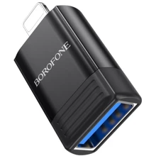 Адаптер Borofone Adapter BV18 Lightning to USB2.0 Black: Колір черный