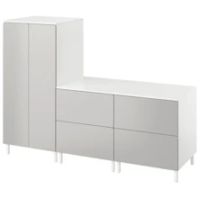 Гардероб ІКЕА Smastad/Platsa 180х57х133 см с 2 комодами бело-серый (594.850.24): undefined undefined