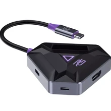 Адаптер Proove Adapter Gaming Spectre USB-C to 2xUSB3.0+USB-C+HDMI Dark Gray (HBPG10221205): Колір серый