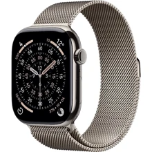 Apple Watch Series 11 GPS + Cellular 46mm Natural Titanium Case with Natural Milanese Loop - M/L (MFD04): Размер корпуса 46mm
