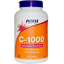 Now Foods Vitamin C-1000 With Rose Ships, Bioflavonoids, 250 Tablets: Тип Витамин C