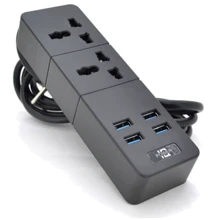 Сетевой фильтр Voltronic TВ-Т07, 2роз, 4*USB Black (ТВ-Т07-Black): Количество розеток, шт 2