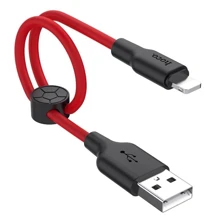 Кабель Hoco USB Cable to Lightning X21 2.4A 0.25m Black/Red: Тип USB Cable - Lightning
