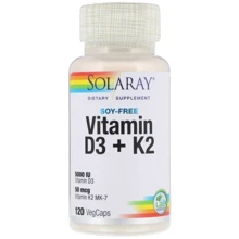 Solaray Soy-Free Vitamin D3 + K2, 120 VegCaps (SOR-57445): Тип вітамін D