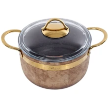 Кастрюля Brioni Royal Stone Ti̇gereye Gold антипригарная 20 см 3 л (764-046): Тип Традиционная