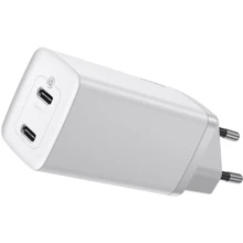 Зарядное устройство Baseus USB-C Wall Charger GaN2 Lite 65W White (CCGAN2L-E02): Особенности Power Delivery (PD), Быстрая зарядка, USB-C