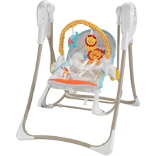 Детское кресло-качалка Fisher-Price 3в1 DeLuxe (BFH07): Дополнительные удобства Контроль скорости движения, Звуковое сопровождение, Система складывания, Ремни безопасности