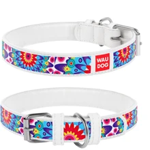 Нашийник WAUDOG Design з малюнком "Квіти" 12 мм 19-25 см білий (375915): Виробник WAUDOG