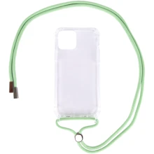Чехол для iPhone TPU Case Crossbody Transparent Mint for iPhone 12 Pro Max: Цвет зеленый
