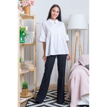 Блуза FLFashion Невада ИБН 1231 50 белая с коротким рукавом: Сезон Демисезон