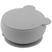 Глибока тарілка MinikOiOi силіконова Bowly Powder Grey (101080004): Матеріал силикон