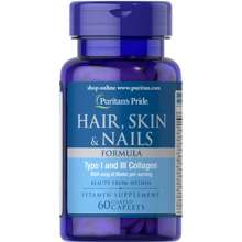 Puritan's Pride Hair, Skin & Nails Formula 60 caps: Тип колаген