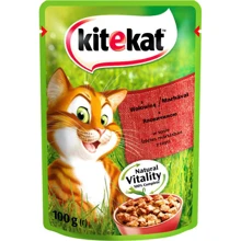 Влажный корм Kitekat для котов с говядиной в соусе 24х100 г (3065890144903): Тип паучи