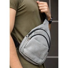 Чоловіча сумка-слінг Sambag Brooklyn сіра (83111060m): Стать Мужской