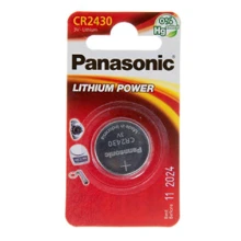 Батарейка Panasonic CR 2430 BLI 1 LITHIUM (CR-2430EL/1B): Емкость 285 mAh