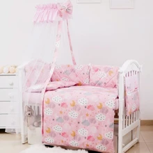 Постельный комплект 8 эл. Twins Premium Glamour 4029-TGС-08, Clouds pink, розовый: Тип постельный комплект