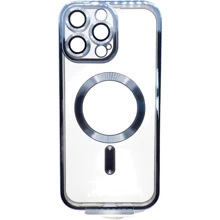 Чехол для iPhone BeCover Chrome Case with MagSafe Sierra Blue for iPhone 16 Pro Max (712087): Цвет голубой