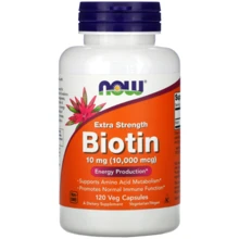 NOW Foods Biotin 10 mg (10,000 mcg) 120 veg caps Біотин: Тип вітамін B