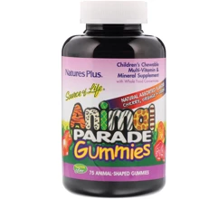 Nature's Plus Source of Life Animal Parade Gummies Children's Chewable 75 Gummy Animals Cherry, Orange & Grape: Тип мультивітаміни