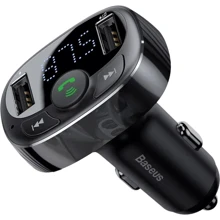 Зарядное устройство Baseus Car Charger 2хUSB T Shaped S-09A Car Bluetooth MP3 Player Black (CCMT000001): Кабель в комплекте отсутствует