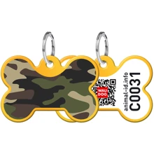 Адреснік WAUDOG Smart ID з QR-паспортом, малюнок "Камо", кістка, 31х21 мм, золото (0631-0102-17): Виробник WAUDOG