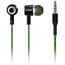Наушники SVEN E-107 Black/Green: Тип конструкции вакуумные
