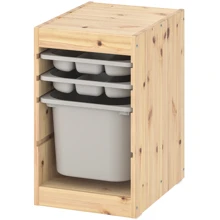 Стеллаж с контейнерами/лотками ІКЕА TROFAST 32х44х52 см серый (495.235.35): undefined undefined