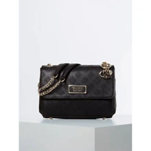 Женская сумка через плечо Guess Logo Love Cnvrtble Xbody Flap черная (HWSG7662210-BLA): Пол Женский
