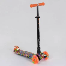 Самокат трехколесный MAXI "Best Scooter" пластмассовый, трубка руля алюминиевая Orange/Black (74513): Количество колес 4