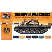Набір акрилових фарб AMMO A-MIG-7113: Війна 1967 року, єгипетська та сирійська бронетехніка: Виробник MIG (AMMO)