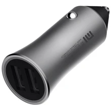 Зарядное устройство Xiaomi USB Car Charger Pro 2xUSB 2.4A 18W Silver (GDS4104GL): Кабель в комплекте отсутствует