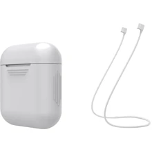 Чехол для наушников TPU Case with Earphone Strap Transparent for Apple AirPods: Тип Чехол