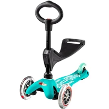 Самокат MICRO серии "Mini 3in1 Deluxe" – Аква голубой (до 50 kg, до 20 kg с сидением, 3-х колесный): Количество колес 3
