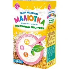 Каша молочная Малютка рис кукуруза овес гречка 250 г (4820199501357): Тип Каши молочные