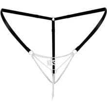 Сексуальные трусики с цепочкой и подвеской Art of Sex - KISS panties Вlack (L-2XL): Для кого Для женщин