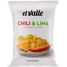 Чипсы картофельные El Valle Chili and Lima со вкусом чили и лайма 130 г (8437001210831): Вес нетто 130 г