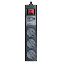 Сетевой фильтр REAL-EL RS-3 USB Charge: Количество розеток, шт 3