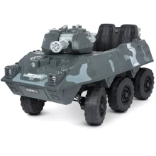 Дитячий електромобіль танк Bambi Racer 140W, сірий (M 4862BR-11): Вид танк