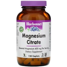 Bluebonnet Nutrition, Magnesium Citrate, 400 mg, 120 Caplets (731): Тип магній