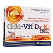 Olimp Gold-Vit D3+K2 4000 UI витамин D3 и К2 30 капсул: Тип Витамин D