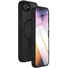 Чехол для iPhone Mobile Case TPU+PC Metal Buttons with MagSafe Colorful Black for iPhone 16e: Цвет черный