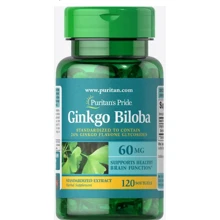 Puritan's Pride Ginkgo Biloba Standardized Extract Гінкго білоба 60 мг 120 гелевих капсул: Форма випуску Капсулы