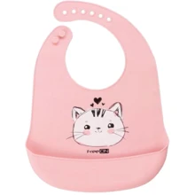Слюнявчик FreeON Животные, розовый с котом (39456): Производитель FreeON
