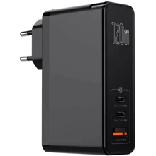 Зарядний пристрій Baseus USB-C Wall Charger Mini GaN 2xUSB-C+USB 120W Black (CCGAN-J01): Особливості Power Delivery (PD), Быстрая зарядка, USB-C