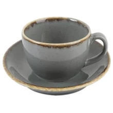 Чашка чайна з блюдцем Porland Seasons Dark Gray 320 мл 160 мм (213-222134.DG): Тип Чашка c блюдцем