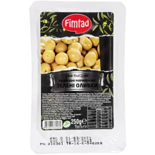 Оливки FIMTAD зелені Yeşil Çizik Zeytin 250 г (8681957372161): Вага нетто 250 г
